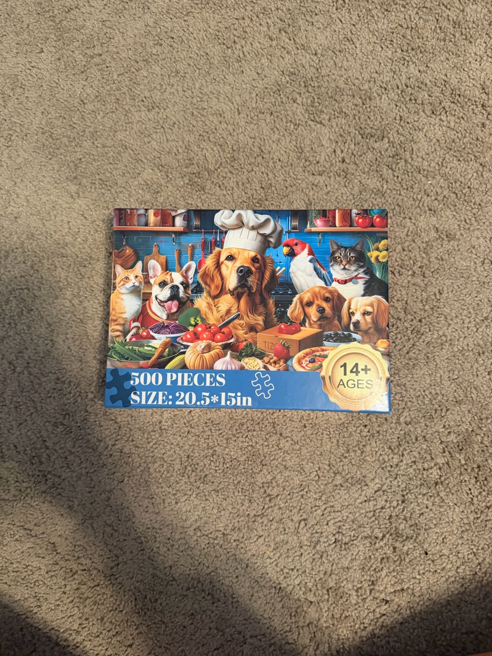 500-Piece Dog & Pet Kitchen Puzzle - Colorful Illustration